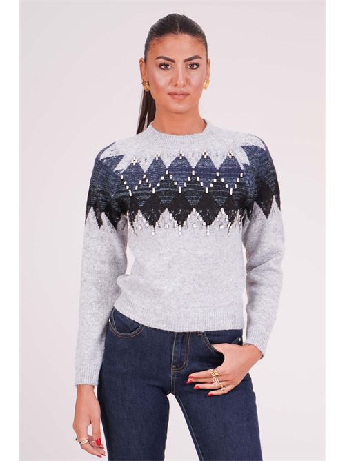 Maglia con strass Try Me | 5077GREY